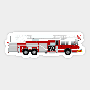 Red and White Fire Truck - Ladder Sticker